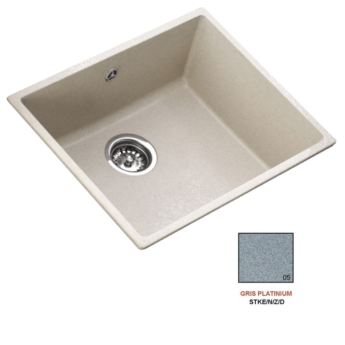 fregadero stkz zentia bee 5040 gris platinium