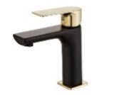 monomando de lavabo negro-dorado serie nobre